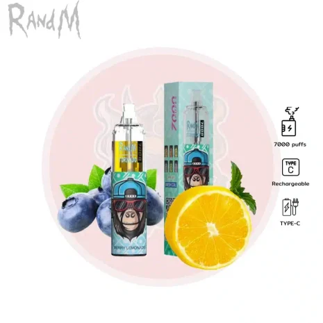 Randm 7000 Puffs น้ำมะนาวเบอร์รี่ Randm 7000 Puffs น้ำมะนาวเบอร์รี่