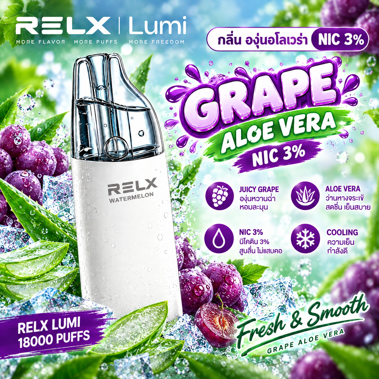 RELX Lumi 18000 Aloe Grape 3